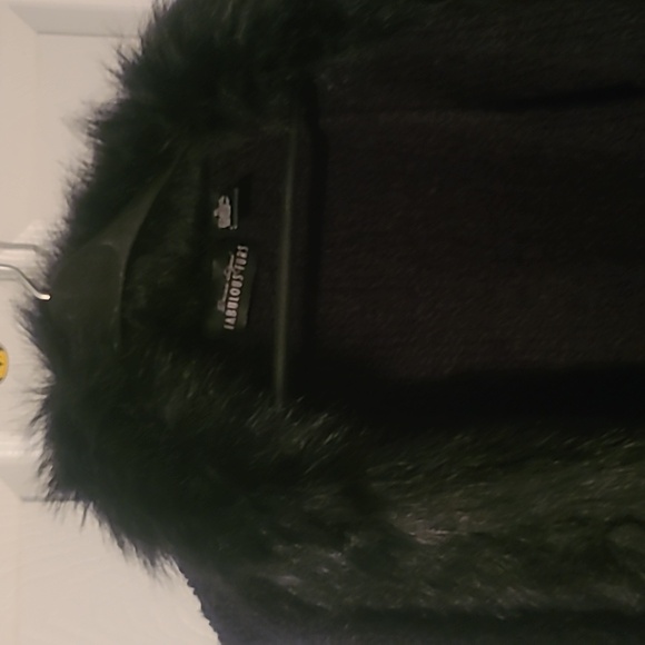 Donna Solyers black fur long sleeve pullover coat - Picture 6 of 6